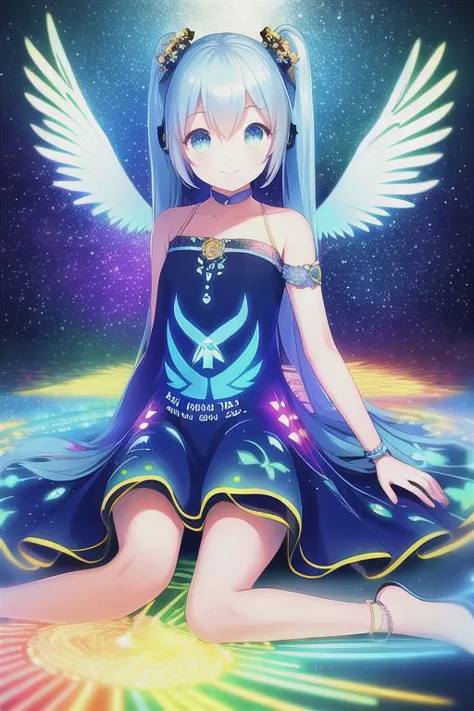 new,text,electronic circuit pattern dress,electronic circuit pattern,miku,masterpiece, best quality, 8K, (photorealistic:1.4),(Vivid colors:1.3),(content expression:1.3),Electronic girl. Cyberpunk magic. Electronic wings dress. Electronic room. A world with an original and fantastical atmosphere. A world with an original and fantastical atmosphere,smile,yellow Electronic hair,blue Electronic eye,pink long dress,cute,soft,cool,kawaii,flower,soft,thin,wind,sit,skart,soaring feathers,Lens flare,glitter,,lotus,vine,electronic room,fly,fire,water,rug,ring,,float,wing dress,,warp,rise ,Transform,flow,science,embroidery