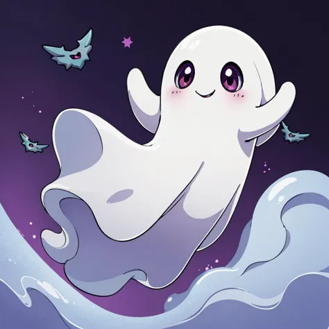 ((masterpiece,best quality)), absurdres,
<lora:Cute_Ghost_Anime:1>, Cute_Ghost, no humans, solo, ghost, floating, halloween, pok...