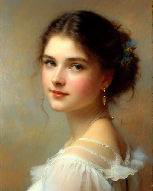 A painting by Albert Lynch, Ruan Jia, Gaston Bussiere, Alexandre Cabanel, Daniel F. Gerhartz, Jules Bastien-Lepage, Pierre Auguste Cot, Sophie Anderson, Jeremy Lipking, Thomas Lawrence, Bouguereau, Carle Van Loo, Jules Joseph Lefebvre, Roberto Ferri, 'aesthetically pleasing', exquisite, polished, refined, sophisticated, tasteful, harmonious, well-proportioned, well-formed, well-arranged, smooth, proportional