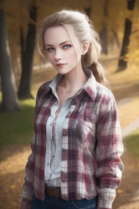 (a young woman , Flannel Shirt, (CUT IN), Point Of View, Cream ) raw, hdr,8k, 8k textures, detail, hight detailed skin texture, epic details, high sharpness,