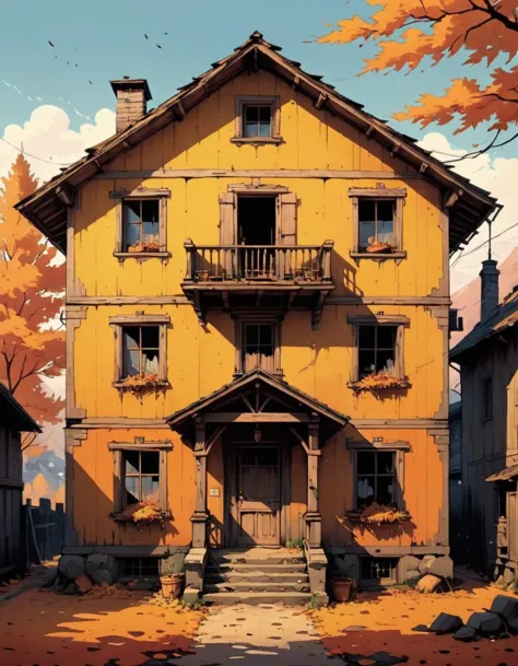 a picture taken from a video game of a house with a porch