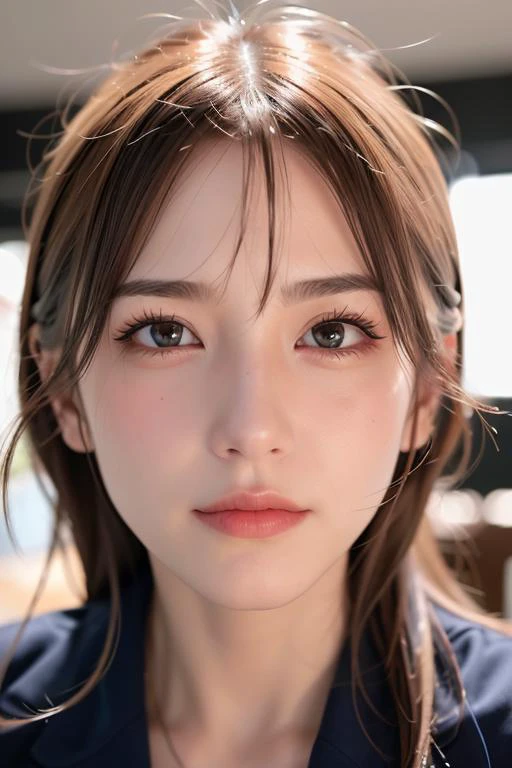 (realistic, photo-realistic:1.37),(8k, RAW photo, best quality, masterpiece:1.2), cute, ultra-detailed,heart-shaped pupils,physically-based rendering, ultra high res, kodakvision color, shot on Arricam LT Camera, bokeh, sharp focus,
looking at viewer,photorealistic,realistic, solo, photorealistic, best quality,extremely detailed face,extremely detailed eyes and face, beautiful detailed eyes,absurdres, incredibly absurdres,haunting smile,Messy hair, floating hair, , 