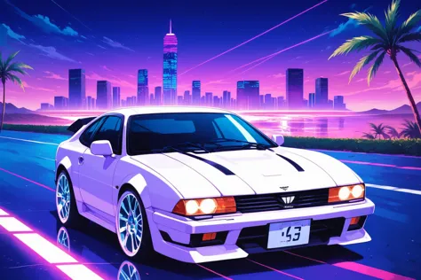 score_9, score_8_up, score_7_up, score_6_up, best quality, masterpiece, official art, illustration, ultra hd wallpaper, realistic, bold lines, no human, (a silver supercar driving down a road:1.2), mazda rx-7
jdm, skyline showing, overdrive, ultra wide-shot, low key, dark, darkness, moonlight, dramatic sky, dramatic night, neon, reflections, aesthetic, synthwave, cyberpunk, detailed, intricate, artistic, color contrast, absolutely outstanding image, bold colors, cinematic color grading, sharp focus, dramatic shadows, hauntingly captivating, high budget, moody, superb, inspired by Liam Wong, still from akira (1988), screenshot from anime, retrowave ((synthwave)), databending, cowboy bebop anime style
<lora:IPXL_v8:0.6> inkpunk, inkpunk style, color, <lora:xl_more_art-full_v1:0.5> <lora:Blacklight_XL:0.3> blacklight <lora:Xenotrip_v.2:0.6> xenotr1p, colored <lora:add-detail-xl:0.2> <lora:D4rC0mXLP:0.3> D4rC0m