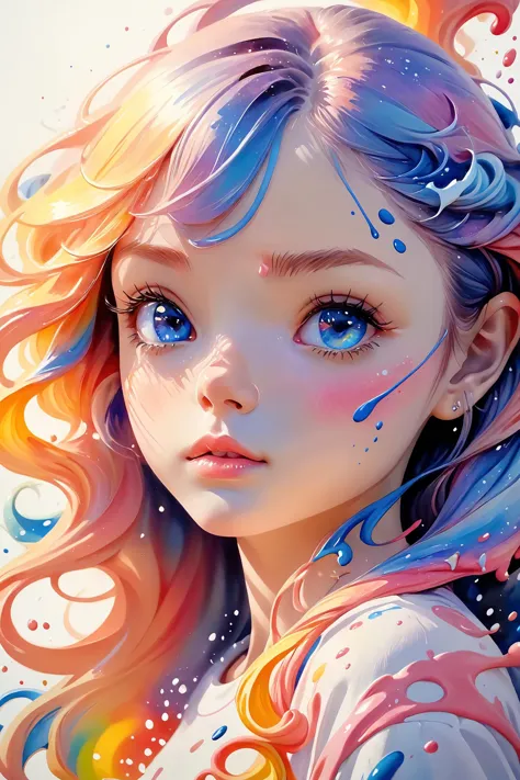 Colorful, multiple colors, intricate detail, splash screen, photorealistic, intricately detailed fluid gouache painting, calligraphy, acrylic, watercolor art,
masterpiece, best quality, 1girl,  <lora:kwFemale_Beta40-SDXL_v1:1>, waifu