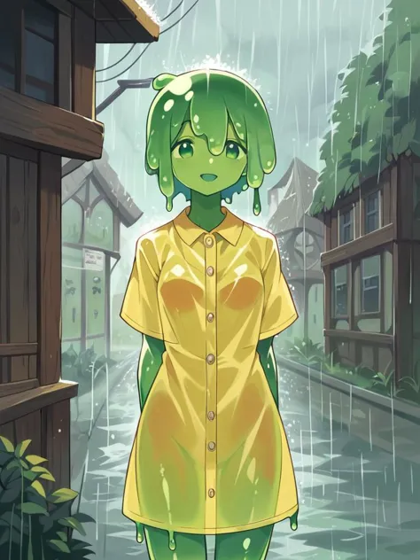 score_9, score_8_up, score_7_up, score_6_up, score_5_up, score_4_up, source_anime, slime girl, green skin, translucent yellow (r...