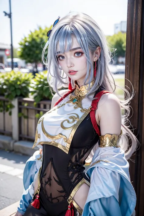 a woman in a cosplay outfit posing for a picture