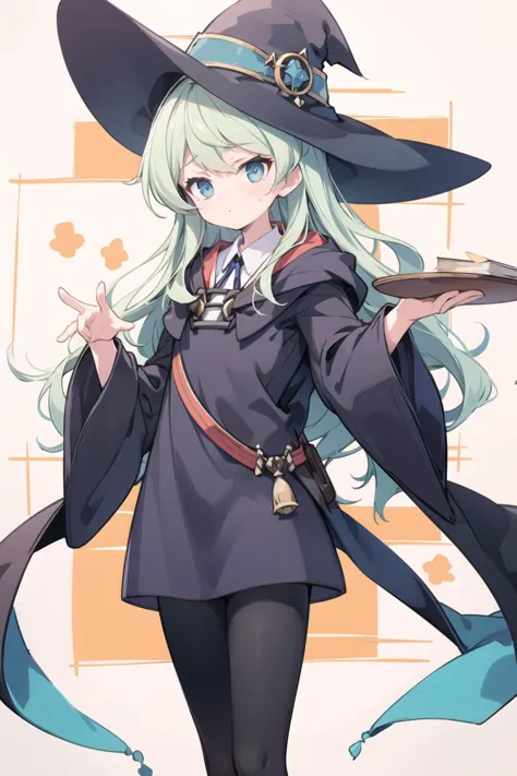 (masterpiece),best quality,upper_body,<lora:CHAR-DianaCavendish:0.75>,DianaCavendish, long hair, DianaCavendishBase, blue robe, boots, collared shirt, long sleeves, wide sleeves, witch hat