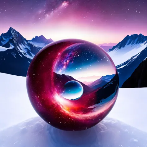 glass orb,galaxy, level, Maroon, Fresco painting, high-quality image set against a snow-covered mountainous landscape
<lora:glas...