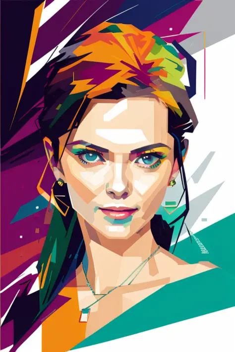 WPAP style, portrait of woman