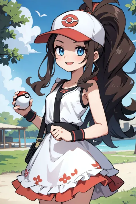 a close up of a woman in a dress and hat holding a baseball