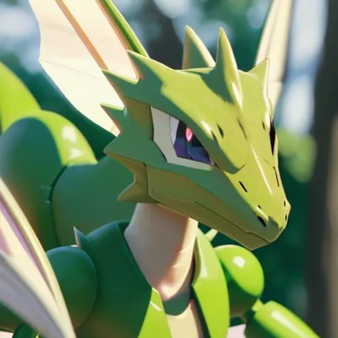 solo,( scyther:1.2), standing, portrait, pokemon (creature), no humans, focus on face, outdoors,( close up on face:1.2), dragon,...