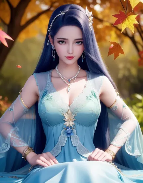 (,1girl, pov,best quality, ) , ((, jewelry, earrings, necklace, looking at viewer,  facing viewer, outdoors,  blue flower,   ))     <lora:DA_AYin:0.6>
ultra realistic 8k cg, flawless, clean, masterpiece, professional artwork, famous artwork, cinematic lighting, cinematic bloom, perfect face, beautiful face, fantasy, dreamlike, unreal, science fiction, lace, lace trim, lace-trimmed legwear, luxury, jewelry, diamond, gold, pearl, gem, sapphire, ruby, emerald, intricate detail, delicate pattern, charming, alluring, seductive, erotic, enchanting, hair ornament, necklace, earrings, bracelet, armlet,halo,autumn leaves,