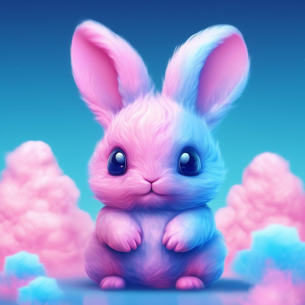 A close up of a small bunny sitting on a table - SeaArt AI