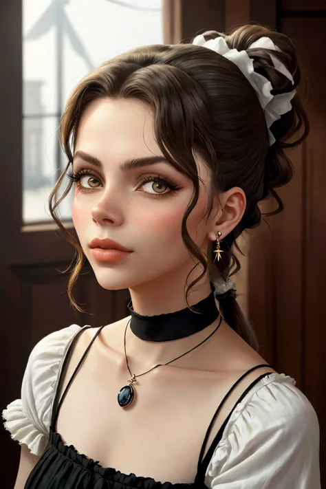 (style of Peder Balke:1.15), <lora:sd15_DoaEvren_locon_24_v1-000025:.9> DoaEvren, focus on eyes, close up on face, wearing jewelry, hair styled as curled ponytail,