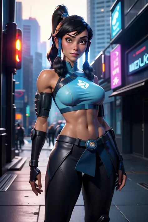 8k resolution, (cyberpunk:1.3),The highest picture quality, masterpiece, exquisite CG,
(((lewd))),
korra, ponytail, hair tubes,
...