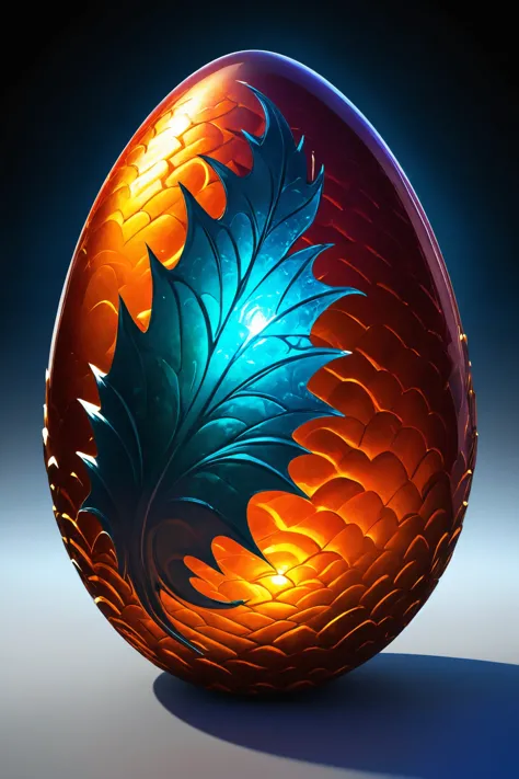 A mysteriously chilling dragon egg, brimming with paranormal energy, is frozen in time within the image. The dragon egg appears to be a shimmering orb, emitting an ethereal glow against the dark background. The image, a digitally enhanced photograph, captures every intricate detail of the artifact's jagged engravings and smooth, otherworldly surface. The colors are vivid and intense, with a mesmerizing mix of iridescent reds and orange . The dragon egg seems to hold a supernatural power, as if it possesses a secret knowledge that could unravel the fabric of reality itself.,
noxious,
amazing, , digital painting, , , focused, , analytical art, ,