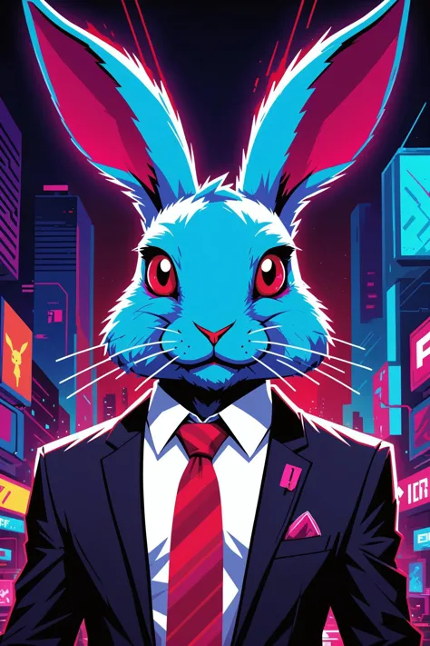 a close up of a rabbit in a suit and tie