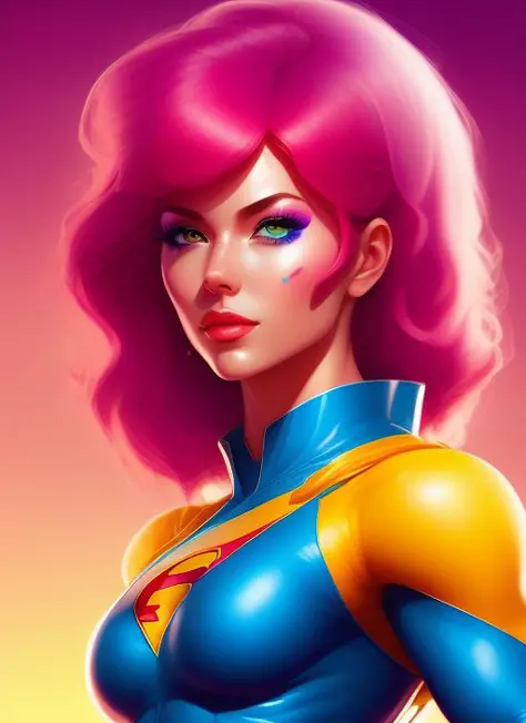 portrait of a beautiful superhero, (rainbowpatch: 0.5),