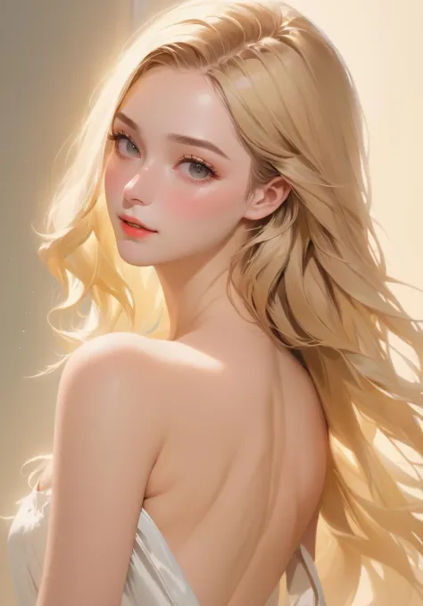 long straight blonde girl
,
ultra realistic detailed,aesthetic,best quality,(photorealistic:1.2),dynamic angle,elegant,realistic skin detail ,
strap_slip, bare_shoulders, off_shoulder,