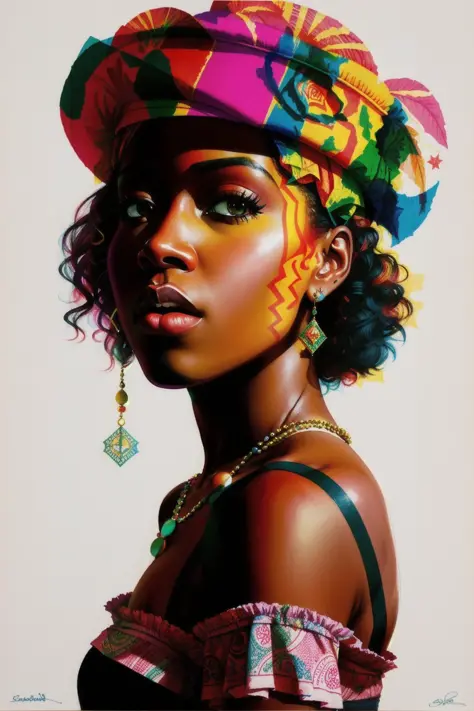 portrait of a beautiful 25 year old Congolese woman, by RGB_Overlap <lora:RGB_Overlap:.9>