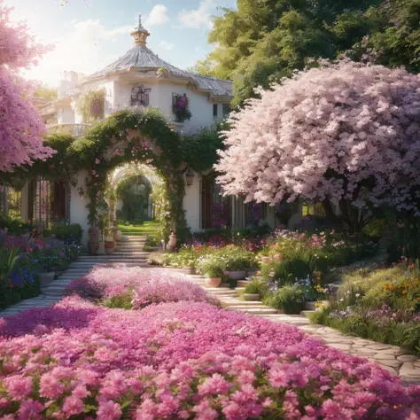 garden, masterpiece, best quality, high quality, extremely detailed CG unity 8k wallpaper, oil paiting, award winning photograph...