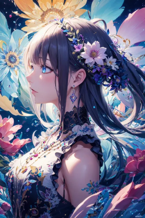absurdres, highres, (official art, beautiful and aesthetic:1.2), close view,
[ (1girl:1.2), long hair, complex hair, colorful ha...
