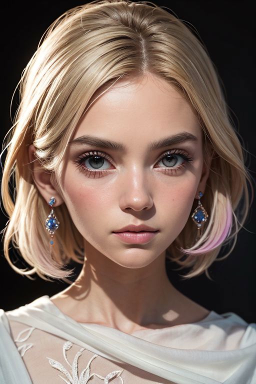 Asian Blonde Hair - A woman with blonde hair and blue eyes is looking at the camera - SeaArt AI