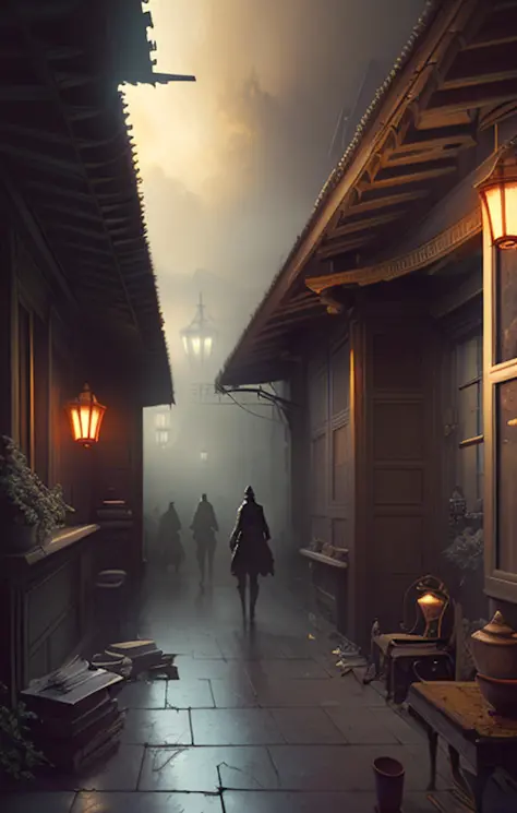 photo, rendre, Peinture, atmosphérique, Cinématique, art par, Composition, illustration, éclairage, environnement, Inspiré par, détaillé, complexe