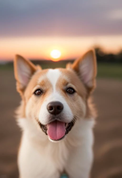 there is a dog that is standing in the dirt