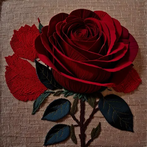 Textile Art, Rose, Caravaggio, <lora:epiNoiseoffset_v2Pynoise:2>