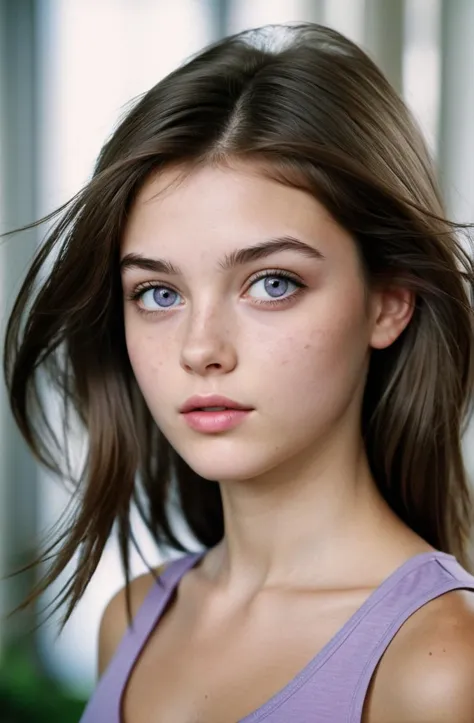 stunning portrait of a magnificent 19 years old young woman, by Thomas Struth, sexy, wispy, good-looking, Lilac, Mocha, Mauve,