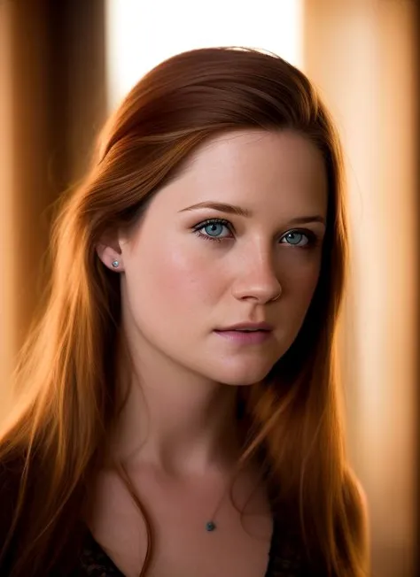 a beautiful picture, bonniewright, masterpiece, photorealistic, detailed, 4k, HDR, backlighting, bloom, light, RAW color photo, soft skin, redhead, detailed face, blue eyes, nude, 