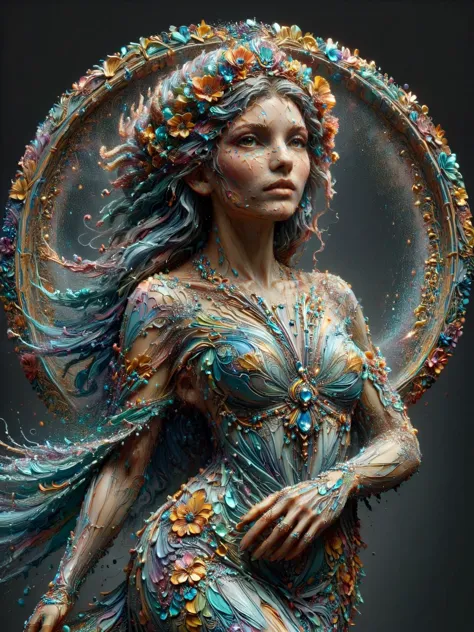 statue of a woman, style of Alphonse Mucha <lora:Acrylic_Paint_Style_SDXL:0.8> ais-acrylicz <lora:ais-glttrbmb-sdxl:0.8> ais-glttrbmb, (masterpiece:1.2), best quality, (hyperdetailed, highest detailed:1.2), high resolution textures