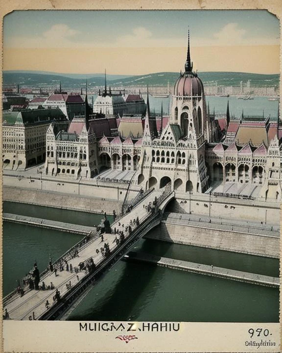 WOW, Postkarte, Jahrgang, Foto, Ungarn, budapest