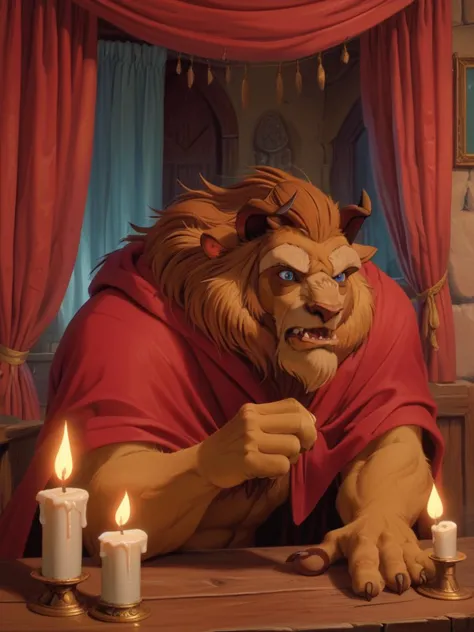 score_9, score_8_up, score_7_up, score_8, 
thebeast ,  solo, blue eyes, 1boy, animal ears, male focus, curtains, furry, candle, ...