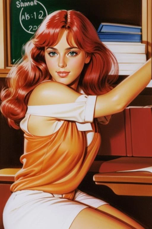 emanueletaglietti, una maestra de escuela con cabello rojo