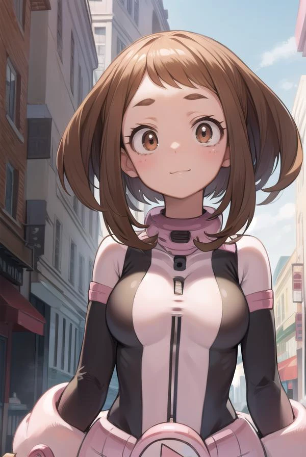 오카쿠라라카, ochako uraraka, (우라라카 오차코:1.5), (갈색 눈:1.5), 갈색 머리, 짧은 머리, 붉히다, 붉히다 stickers,
부서지다 (바디수트:1.5), 피부가 꽉, 슈퍼 히어로,
부서지다 outdoors, 도시,
부서지다 looking at viewer, 카우보이 샷,
부서지다 (걸작:1.2), 최고의 품질, 높은 해상도, 유니티 8K 벽지, (삽화:0.8), (아름다운 디테일한 눈:1.6), 매우 상세한 얼굴, 완벽한 조명, 매우 상세한 cg, (완벽한 손, 완벽한 해부학),