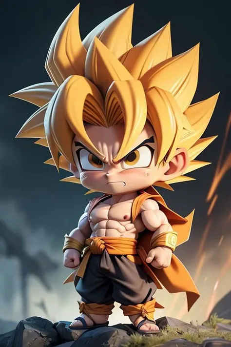 a close up of a toy figure of a young gohan