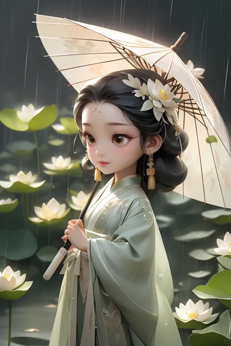 there is a woman in a kimono dress holding an umbrella