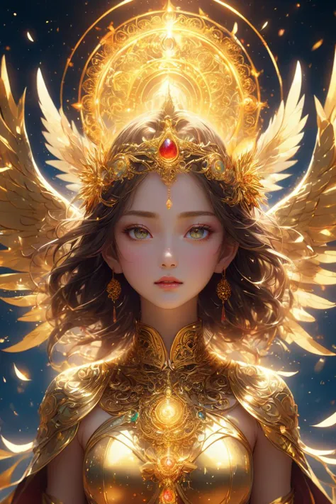 (anime:1.5), samsara wings, golden buddhism cycle of death, karmic cycle sparks, ((8k artistic)), ((surrealism concept art)), (award-winning photograph:1.5), soft natural volumetric cinematic perfect light, vivid cinematography, imagination, perfect anatomy, perfect detailed eyes, insane beauty, full body shot, bokeh, high detailed, masterpiece art, digital art painting, ultra detailed, LenkaizmART, ColorART, Leonardo Style, illustration, vector art, 1 girl, upper body,