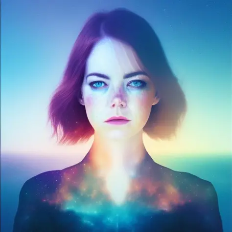 dublex style Emma Stone, galaxy