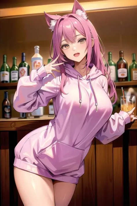 <lora:bettercuteasian03:0.3> is posing for a photo in a sexy pose, (oversized_hoodie:1.3), colorful oversized_hoodie,
good hand,...