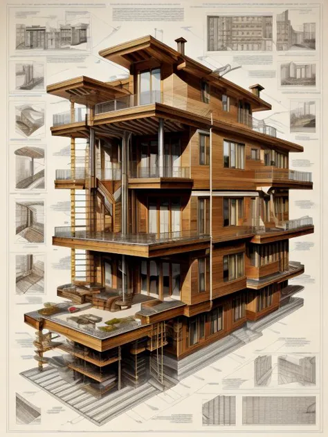 <lora:GlowingRunesAIv2:0.9>,An assembly drawing SteampunkSchematics of a ultra modern house with deck, construction lines, measurements, dimensions, technical drawings , ultra detailed, Hyperrealistic, sharp focus, <lora:more_details:1>