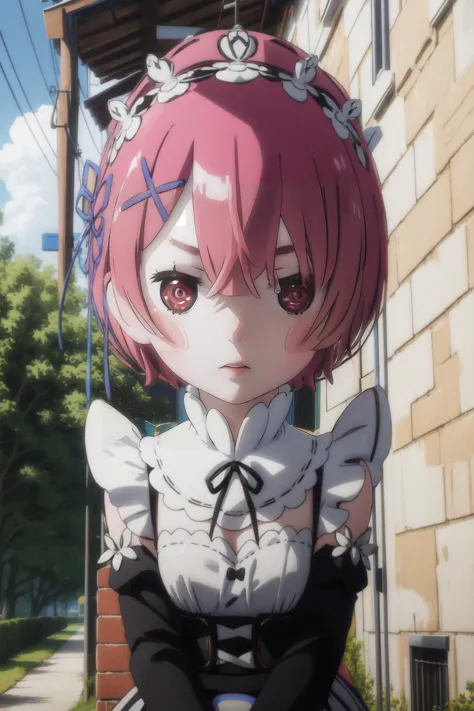 (masterpiece, best quality),  intricate details,
1girl,    <lora:ram-rezero-01:0.8> ram, maid uniform, 
 <lora:style_beegsmol-07:1.2> chibi