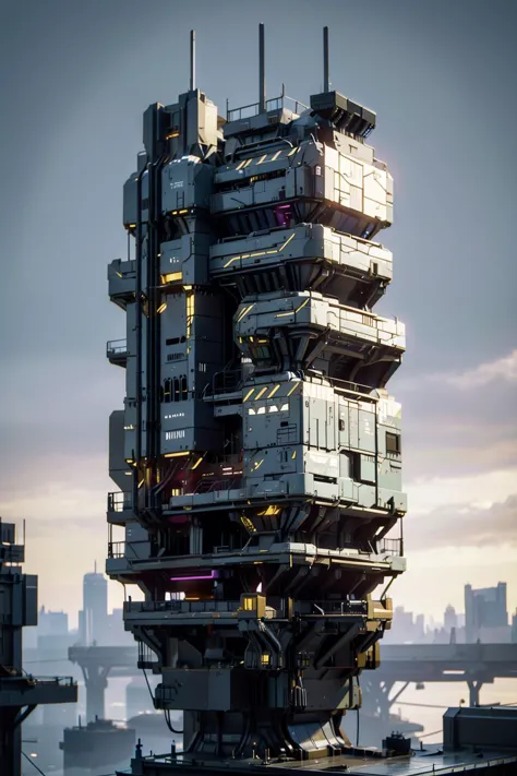 masterpiece,8k,highly detailed,a empty fantasy vertical city,