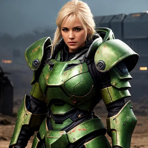 (RAW) 4K, Masterpiece, highres, absurdres,photorealistic, Parrley_armor, a blonde woman in a suit of armor ,wearing Parrley_armo...