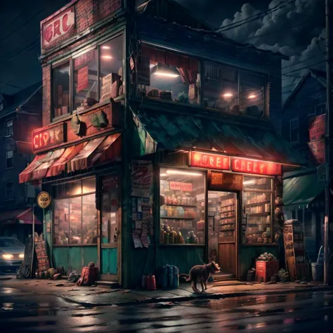 isometric city,  corner store, <lora:Corner_store_v1:1>, city block,
<lora:epiNoiseoffset_v2Pynoise:0.5> dimly lit, neon signs, tungsten lighting, 
boy walking dog,
<lora:LowRA-v2:0.5> 
<lora:add_detail:0.5> 
<lora:add_sharpness:0.5> 
<lora:tangbohu-detailer_1.0:0.5> 
 kkw-ph1,