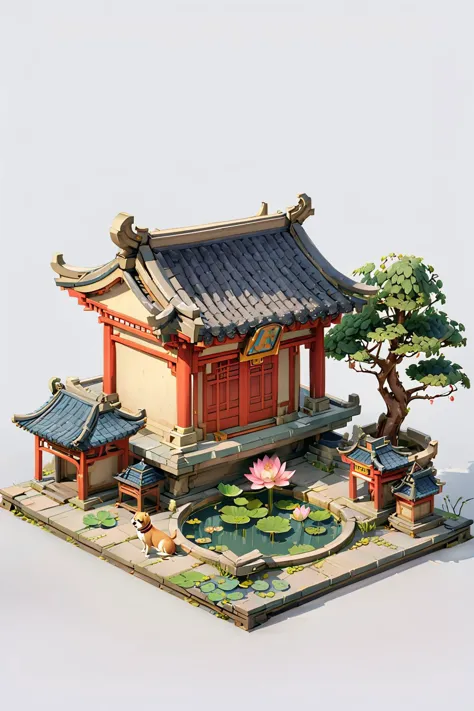 SDXL 3D rendering style/ Chinese ancient architecture