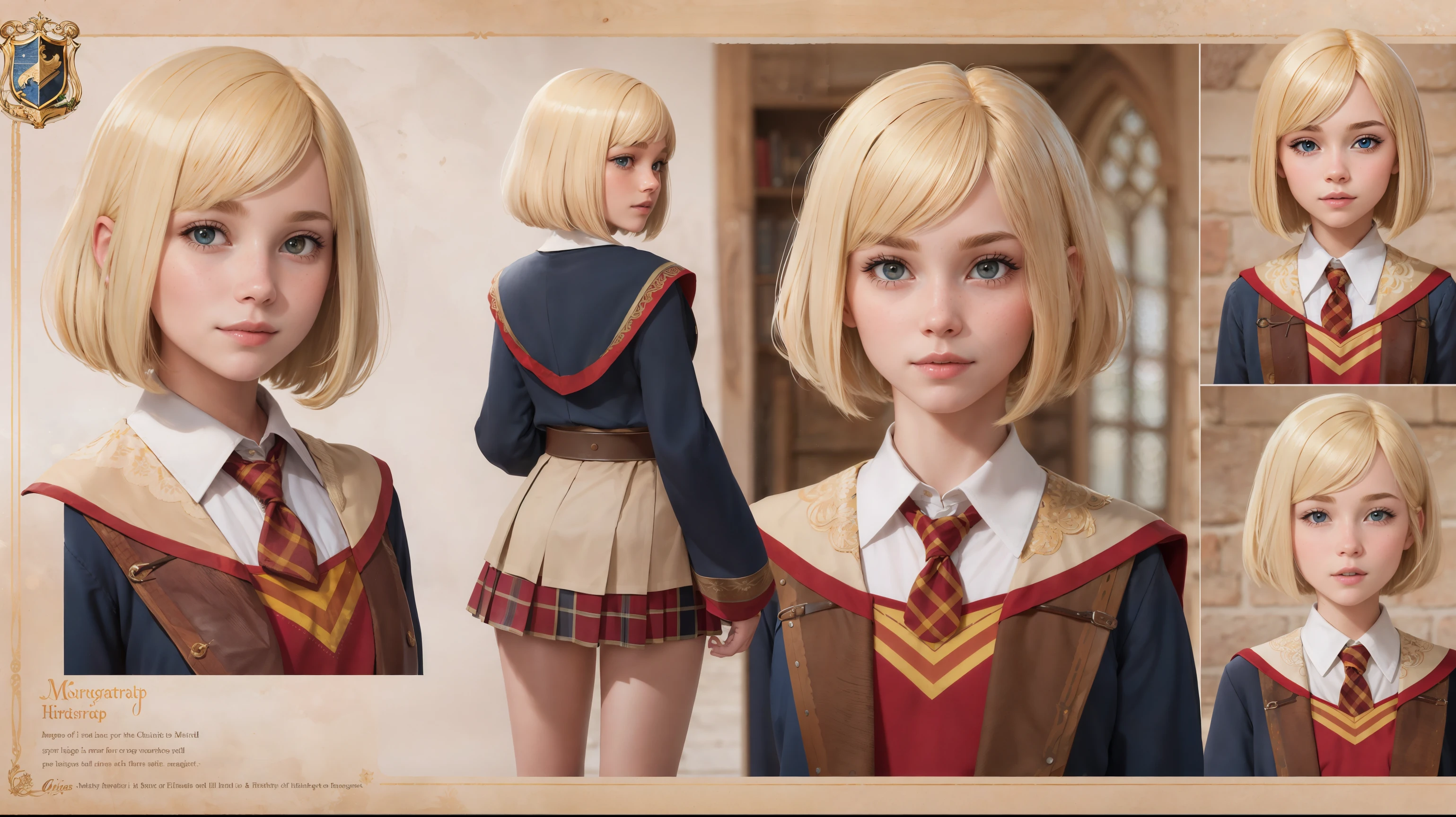 mejor calidad, Obra maestra, Hoja de personaje, Estudiante de Hogwarts, Chica, pelo rubio