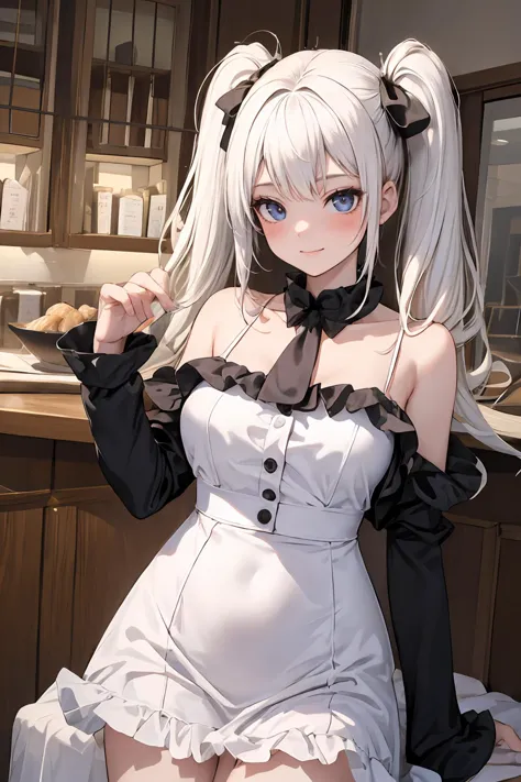 anime girl in a maid outfit posing for a picture